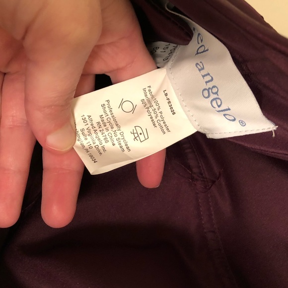 Plum tea length Alfred Angelo bridesmaid dress - Picture 7 of 8